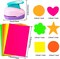 6 Pieces Craft Holes Punch 1 Inch Paper Punchers Scrapbook Punches with 10 Pieces Craft Sticker Paper, Round, Star, Square, Heart, Flower, Wave Circle Shape